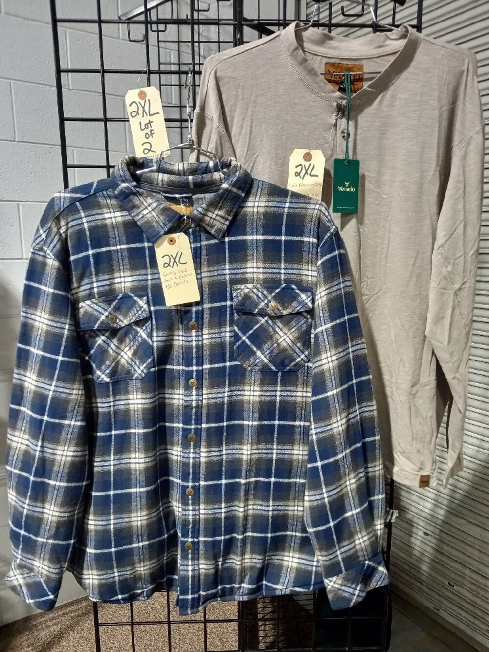 Men's Thermal Lined Flannel Shirt Jacket + Long Sleeve Henley | 2XL